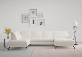 Sit&more Wohnlandschaft »Fashion U-Form« wahlweise mit Kopfteilverstellung, Vorziehsitz, motorisch, Metallfüsse