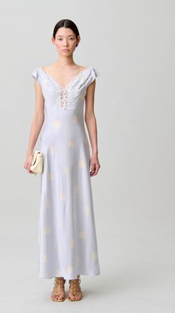 Claudie Pierlot Robe satin fleurs