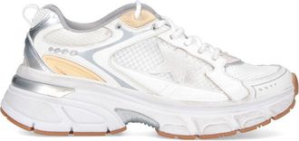 Golden Goose White Lightstar Leather Mesh Chunky Sneakers