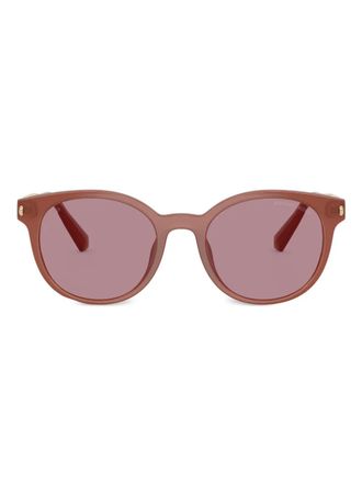 Michael Kors Occhiali da sole tondi con placca logo - Rosso