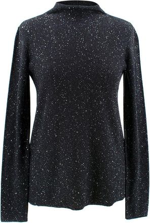 Giorgio Armani Sequin Polo Neck Silk Blend Knit Jumper Size L