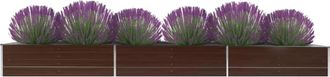 vidaXL Vidaxl - Arriate De Jard&iacute;n De Acero Galvanizado Marr&oacute;n 480x80x45 Cm