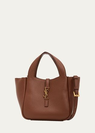 Saint Laurent Le 5 &agrave; 7 Bea Mini Tote Bag in Grained Leather