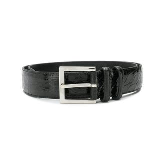 Orciani Belts, male, Black, Size: 105 CM Black Crocodile Leather Belt Stylish