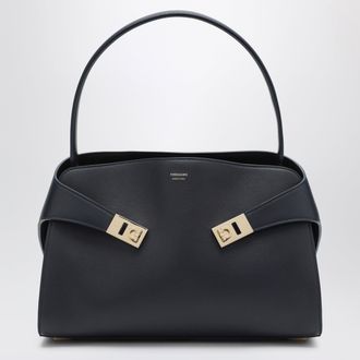 Ferragamo Navy blue Hug Soft M handbag in leather