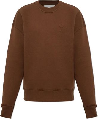 Ami Katoenen sweater met ronde hals - Heren - Sweatshirts - Bruin - 3XL - Katoen - Hoodies & sweatvesten