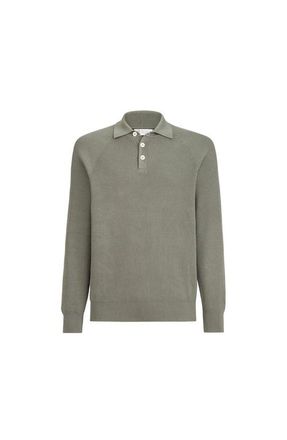 Brunello Cucinelli Rib knit polo in Khaki at Nordstrom, Size 52 It