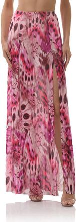 AFRM Batien Printed Mesh Maxi Skirt in Berry Butterfly at Nordstrom, Size X-Small