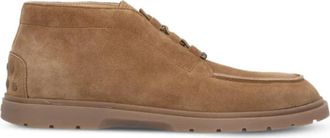 Tod's Bruine Su&egrave;de Veterschoenen - Heren - Veterlaarzen - Bruin - 44 EU - Su&egrave;de - Schoenen