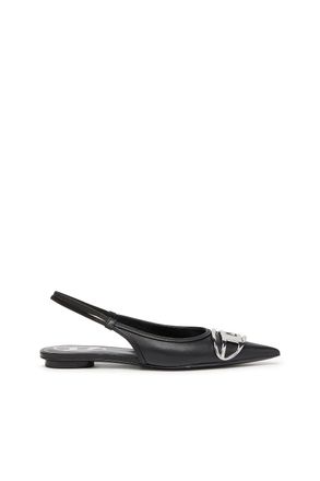 Diesel D-Venus-Slingback flats in nappa leather - Moccasins and Mules - Woman - Black