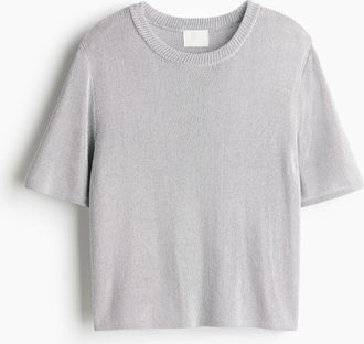 H&M T-Shirt mit Metalliceffekt - Silber