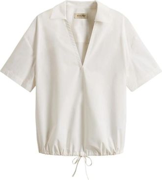 Woolrich Cr&egrave;me Overhemden - Dames - Blouses - Beige - L - Overhemden