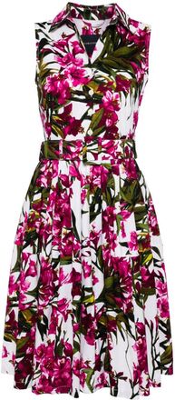 Samantha Sung Claire floral-print dress - women - Cotton/Spandex/Elastane - S - White