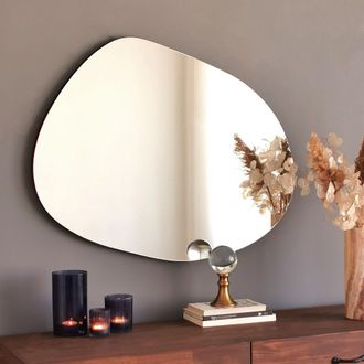 Dmora Espejo Renate, Forma Ovalada, De Pared, Estructura Transparente, 55x75h Cm Negro