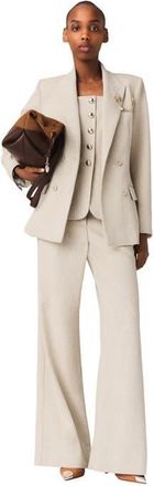 Maje Suit jacket with brooch in Beige at Nordstrom, Size 36 Eu