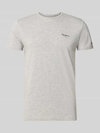 Pepe Jeans London Slim Fit T-Shirt aus Baumwoll-Mix Modell ORIGINAL BASIC 3 in Mittelgrau, Gr&ouml;&szlig;e XXL