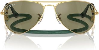 Ray-Ban Sunglasses Rj9506 S 223/6 R Junior Aviator Gold/Green Children