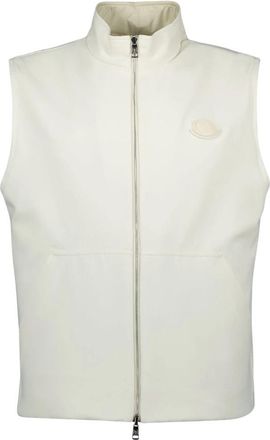 Moncler Omkeerbaar Gewatteerd Mouwloos Vest - Heren - Bodywarmers - Beige - M - Katoen - Jassen