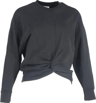 Iro Iro Twisted Crewneck Sweater in Black Cotton