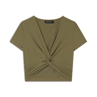 Freddy T-shirt cropped con effetto raccolto