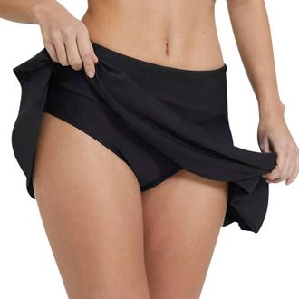 Generic Women Swim Skirt Low Waisted Built in Swim Shorts Bottoms Quick Dry Tummy Control Sports Bottoms Bathing Suit Bottom Beachwear Swimsuit Brief Beachwea