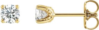 Diamond2Deal 14K Gold 1/3ct Lab-Grown Diamond Stud Earrings Clarity SI, Color G-H