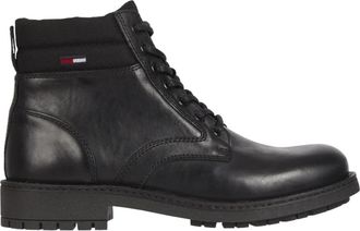 Tommy Jeans Klassieke Zwarte Veterschoenen - Heren - Veterlaarzen - Zwart - 41 EU - Leer - Schoenen