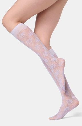 Orobl&ugrave; Lace Allure Sheer Knee High Socks in Lilac at Nordstrom