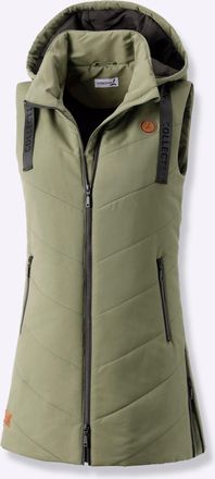 Casual Looks Kurzweste CASUAL LOOKS, Damen, Gr. 36, gr&uuml;n (khaki), 100% Polyester, Wattierung:100% Polyester, unifarben, Westen Kurzweste