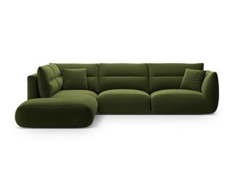 CXL by Christian Lacroix Sof&aacute; esquinero izquierdo 7 plazas de terciopelo verde militar