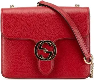 Gucci Pre-owned Cross Body Bags, female, Red, Size: ONE SIZE Pre-owned Leather gucci-bags