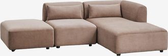 Sklum Sklum - Divano Componibile Chaise Longue Destra In 2 Pezzi Con Pouf Fogler