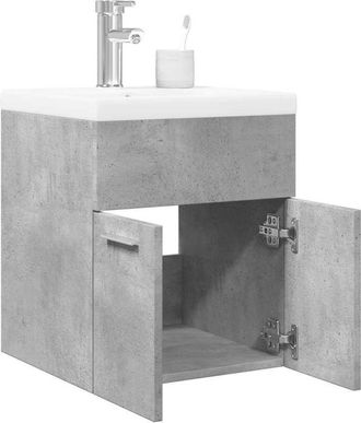 vidaXL Set Muebles De Ba&ntilde;o 2 Piezas Madera Contrachapada Gris Hormig&oacute;n Vidaxl