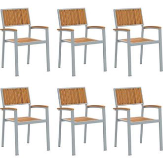 vidaXL Silla De Jard&iacute;n 6 Pcs Marr&oacute;n 56 X 57 X 87cm Vidaxl