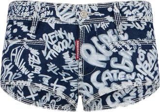 Dsquared2 Shorts Rebel Hibiscus con stampa - Blu