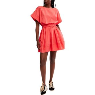 Free People Full Time Fun Cotton Poplin Minidress in Atlas Red at Nordstrom Rack, Size X-Small