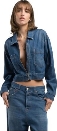 Replay Vintage Denim Jack met Ritssluiting - Dames - Spijkerjassen - Blauw - XS - Denim - Jassen