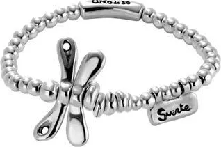 UNOde50 Elastic Bracelet with Sterling Silver Plated Dragonfly at Nordstrom, Size Medium