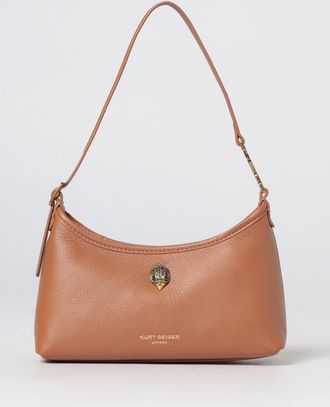 Kurt Geiger Borsa a spalla svasata in pelle a grana con logo metallico e strass