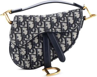 Dior Saddle Handbag Oblique Canvas Mini shoulder bag - Blauw