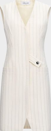 C&acirc;llas Milano Jamily Pinstriped Vest Dress
