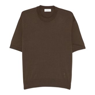 Laneus Round-neck Knitwear, male, Brown, Size: L Knitted T-shirt
