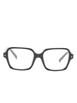 Prada logo-print square-frame glasses - women - Acetate - 51 - Black
