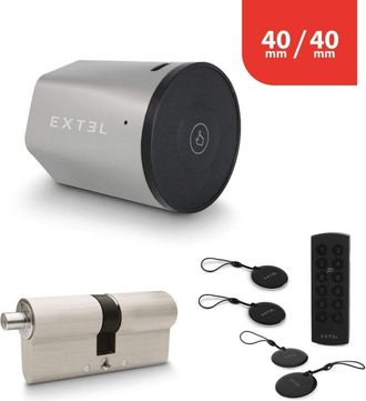 EXTEL Kit Cerradura Conectada Extel Lock + Cilindro 40/40 Mm + Teclado Inal&aacute;mbrico + 2 Tarjetas Adicionales