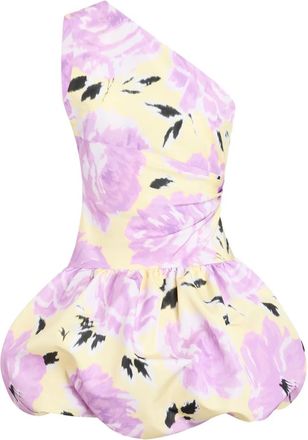 Patou One-shoulder Floral Mini Dress