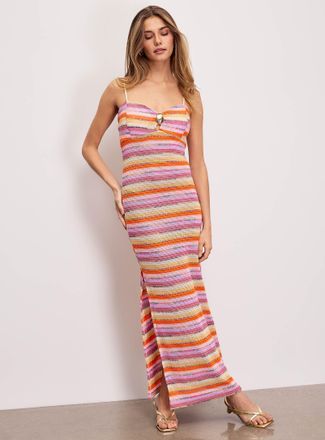 Icone Womens Rainbow knit maxi dress