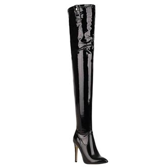 Generic Womens Thigh High Boots The Knee Heeled Patent Leather Long Shoes