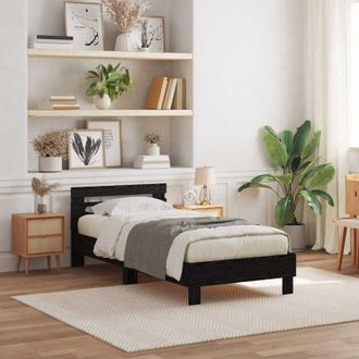 vidaXL Vidaxl - Bed Frame with Headboard Black oak 100 x 200 cm Engineered wood