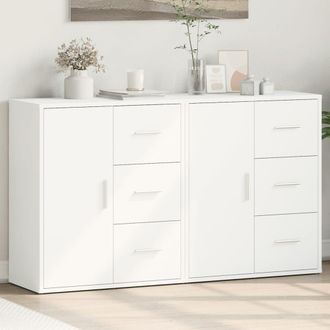 vidaXL Vidaxl - Aparador De Madera De Ingenier&iacute;a 2 Uds Blanco 60x31x70 Cm