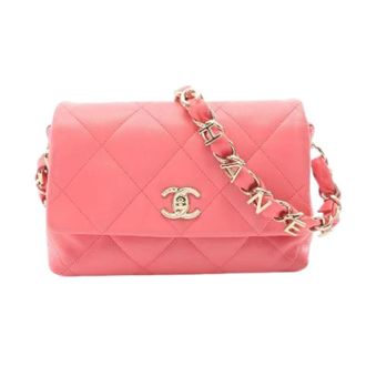 Chanel Pre-owned Matelasse Lambskin Shoulder Bag - Dames - Pre-owned - Roze - Maat: ONE Size Leer